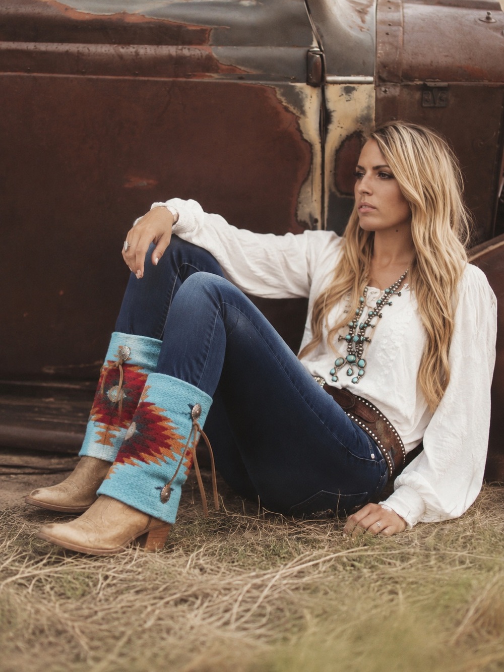 Boot Rugs Western Wool boot Covers Turquoise Navajo Aztec Southwest Yellowstone